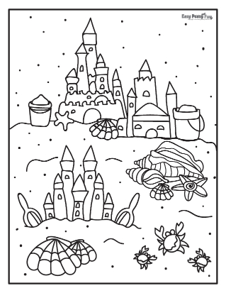 190 Sandcastle Coloring Pages Free Printable 31