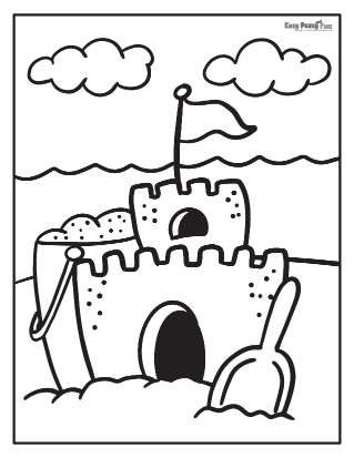 190 Sandcastle Coloring Pages Free Printable 32