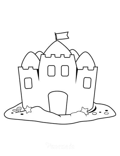 190 Sandcastle Coloring Pages Free Printable 42