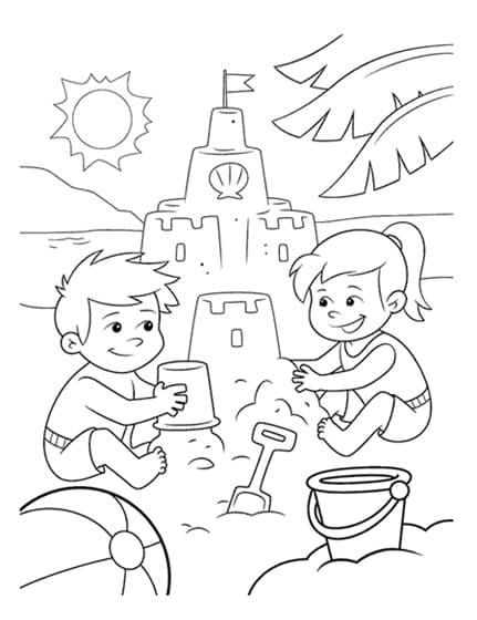 190 Sandcastle Coloring Pages Free Printable 43