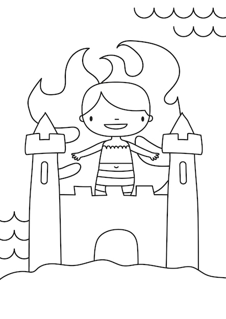 190 Sandcastle Coloring Pages Free Printable 46