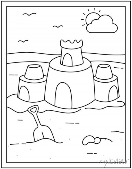 190 Sandcastle Coloring Pages Free Printable 69