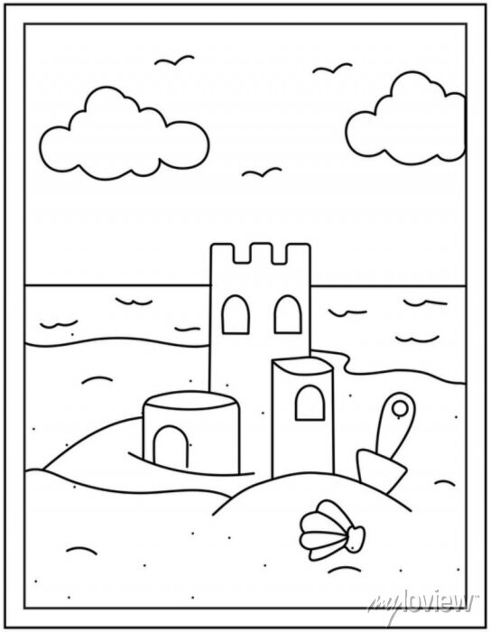 190 Sandcastle Coloring Pages Free Printable 70