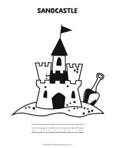 190 Sandcastle Coloring Pages Free Printable 9