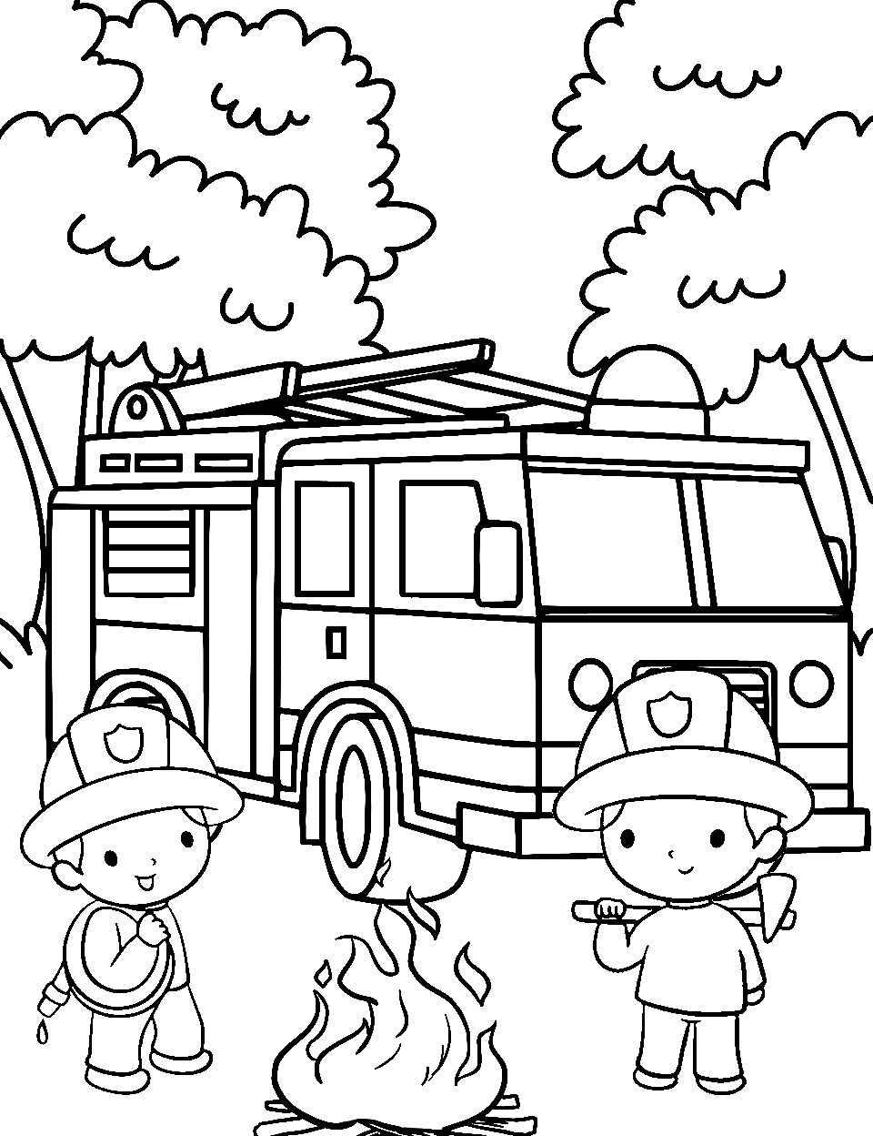 199+ Fire Trucks Coloring Pages 161