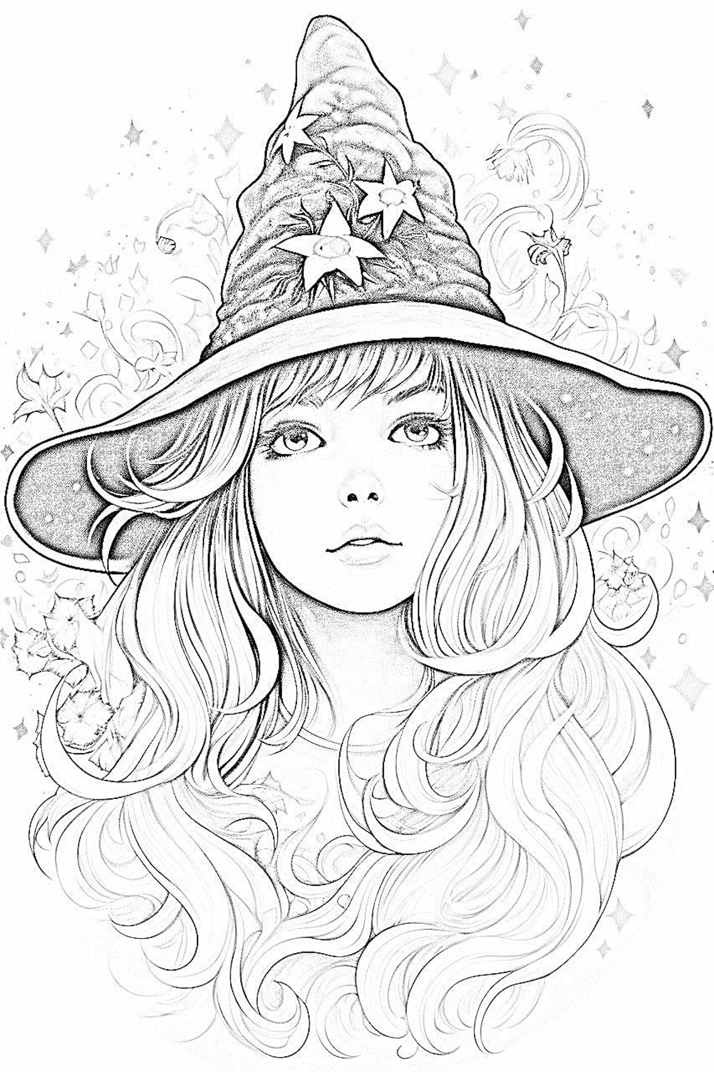 104 Witch Coloring Pages for Kids Printable 11