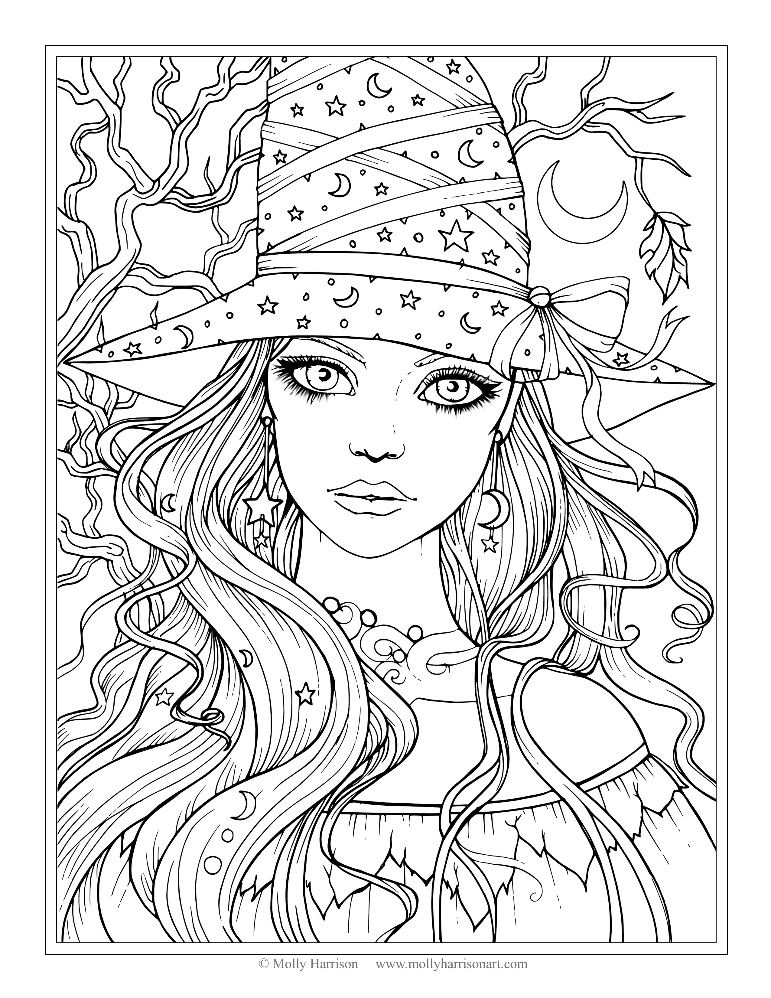 104 Witch Coloring Pages for Kids Printable 2