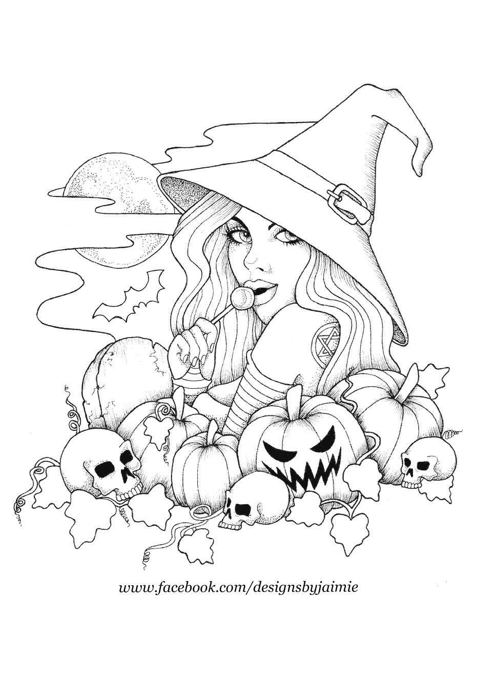 104 Witch Coloring Pages for Kids Printable 20