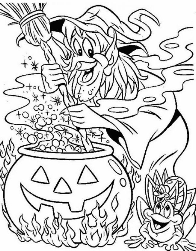 104 Witch Coloring Pages for Kids Printable 21