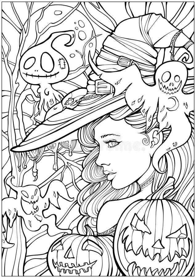 104 Witch Coloring Pages for Kids Printable 22