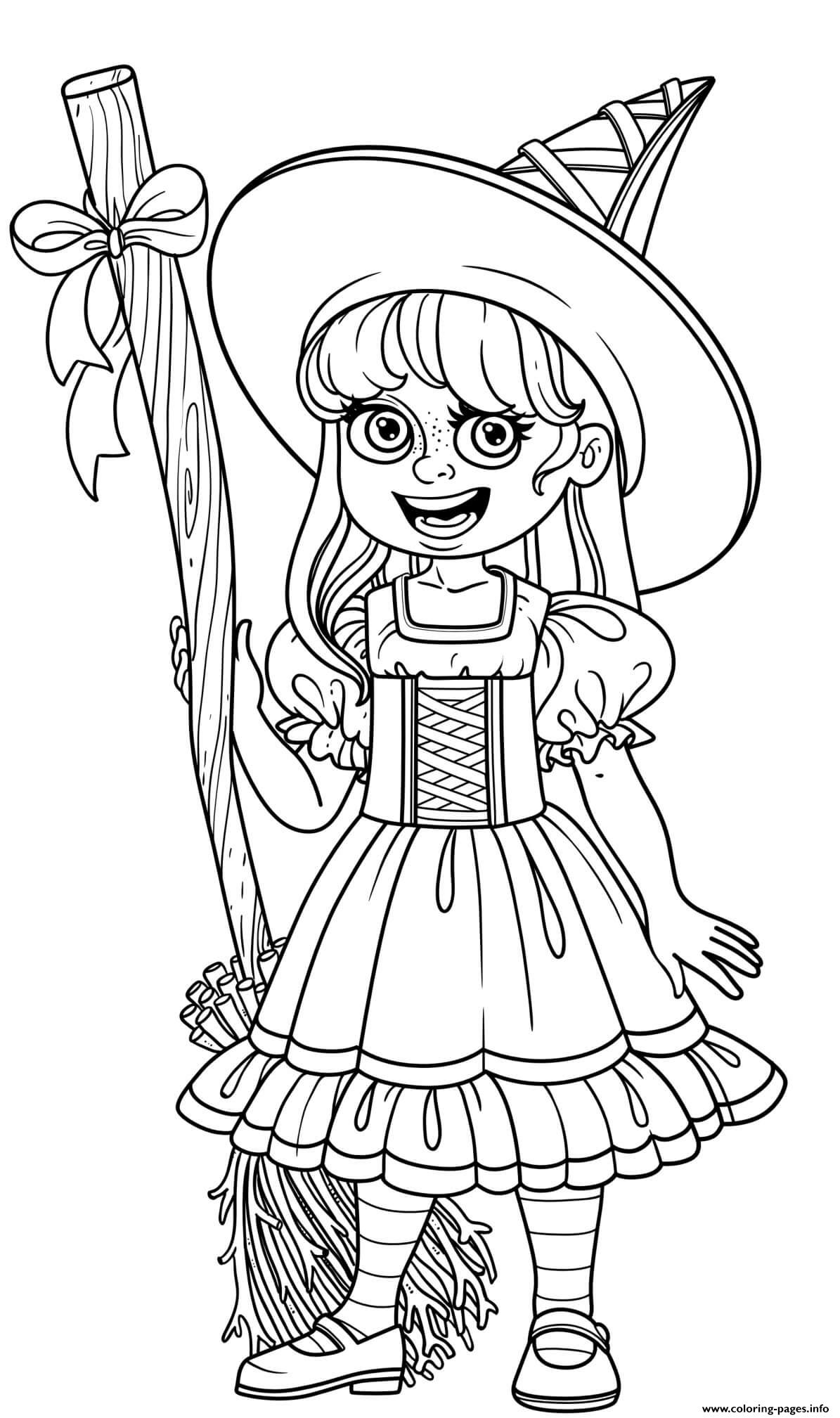 104 Witch Coloring Pages for Kids Printable 32