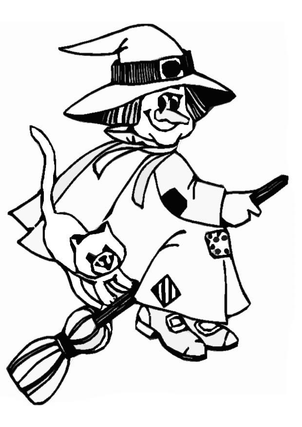 104 Witch Coloring Pages for Kids Printable 36