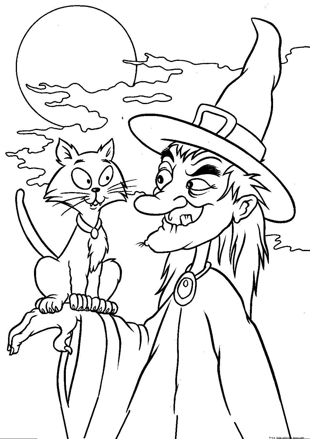 104 Witch Coloring Pages for Kids Printable 41