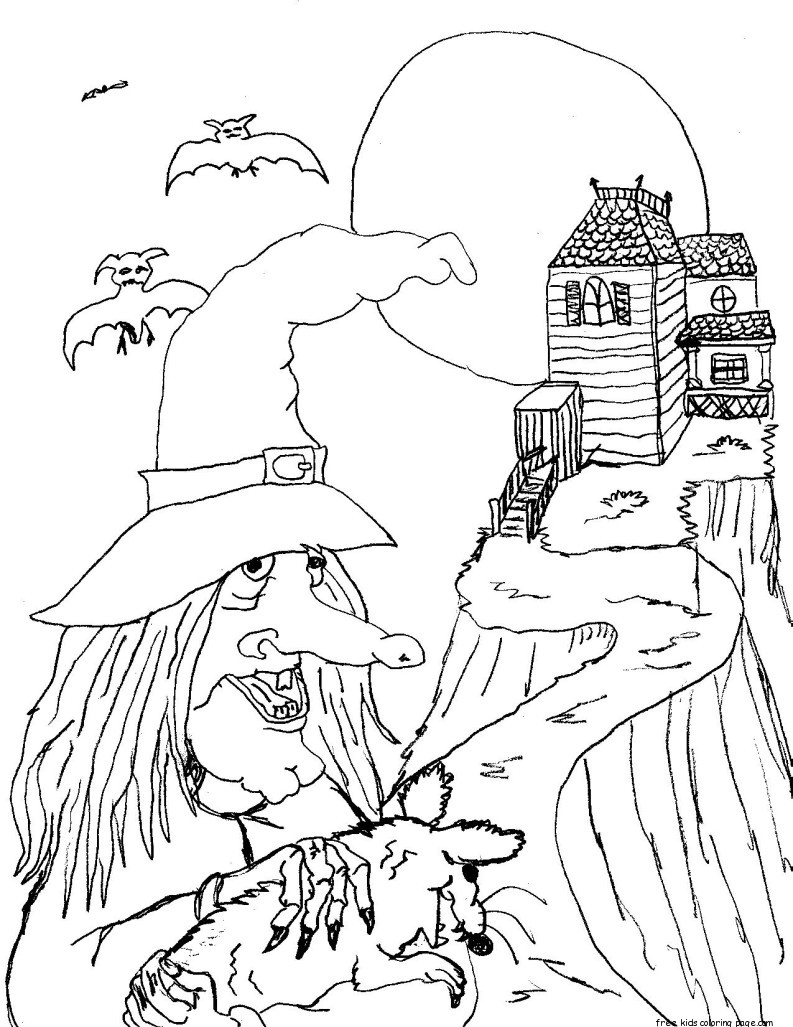 104 Witch Coloring Pages for Kids Printable 42