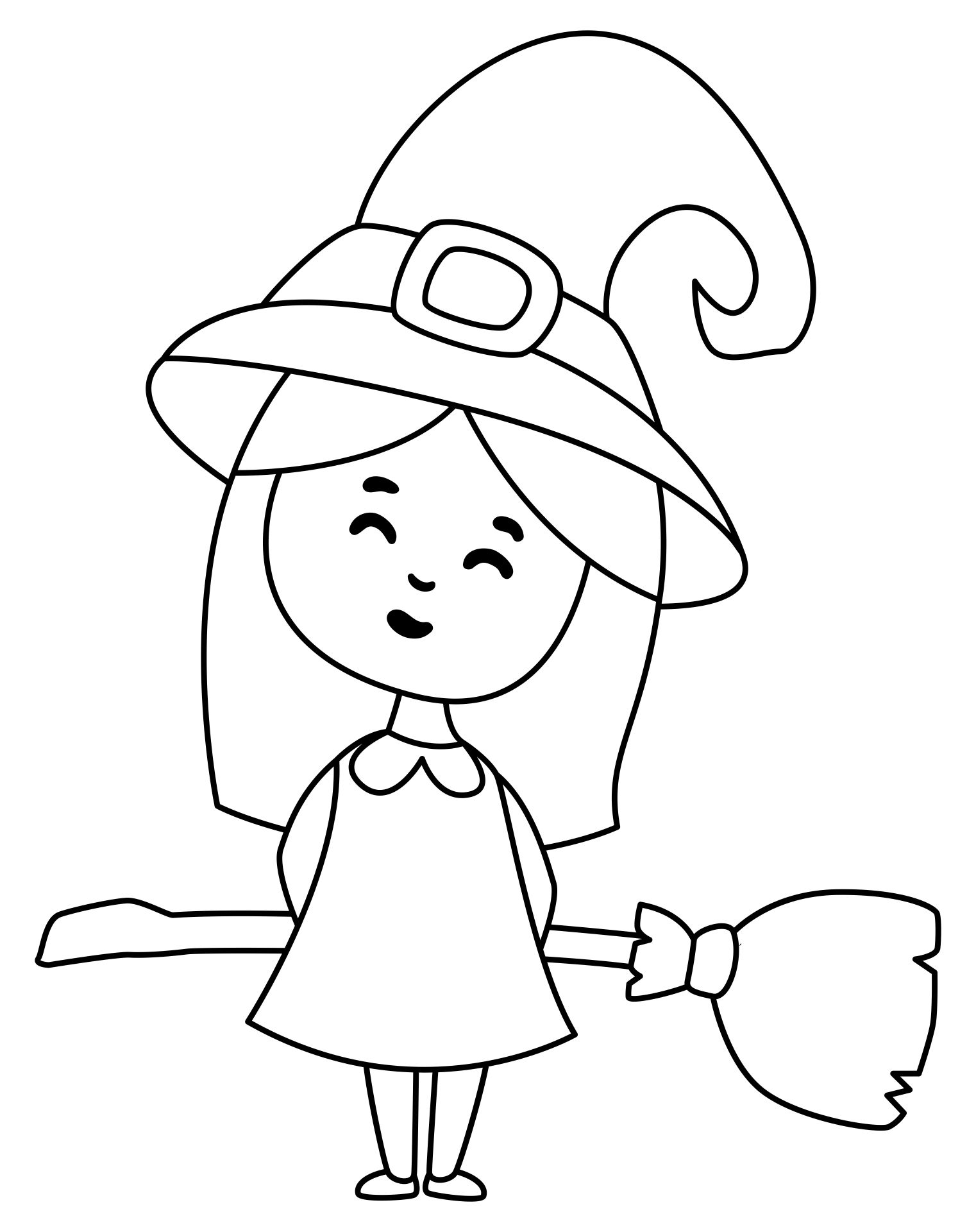 104 Witch Coloring Pages for Kids Printable 47