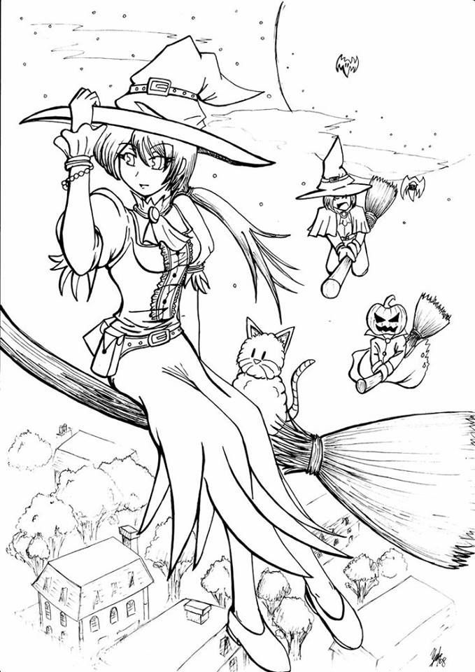 witch coloring pages for kids printable jpg