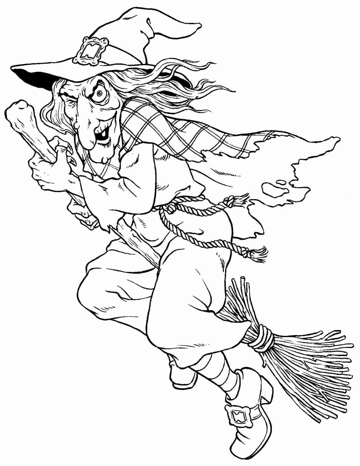 104 Witch Coloring Pages for Kids Printable 6