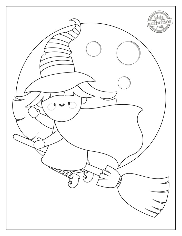 104 Witch Coloring Pages for Kids Printable 61