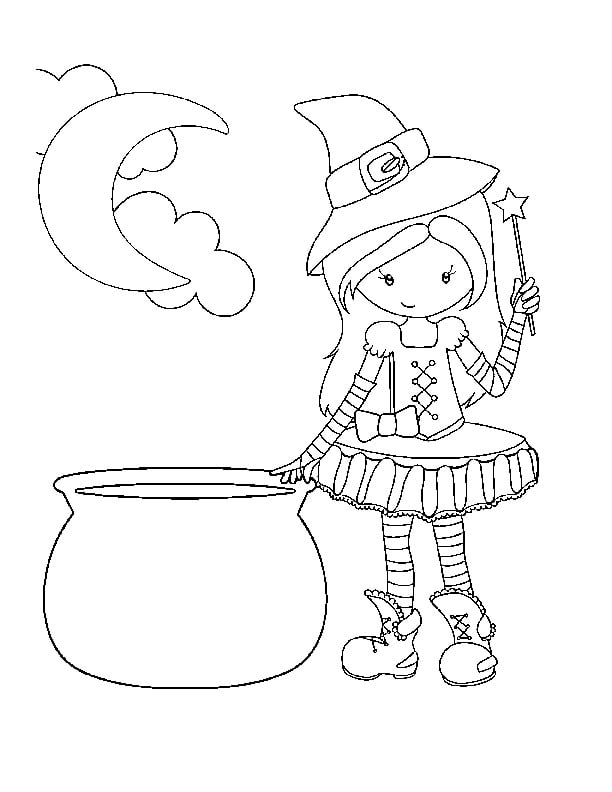 104 Witch Coloring Pages for Kids Printable 63