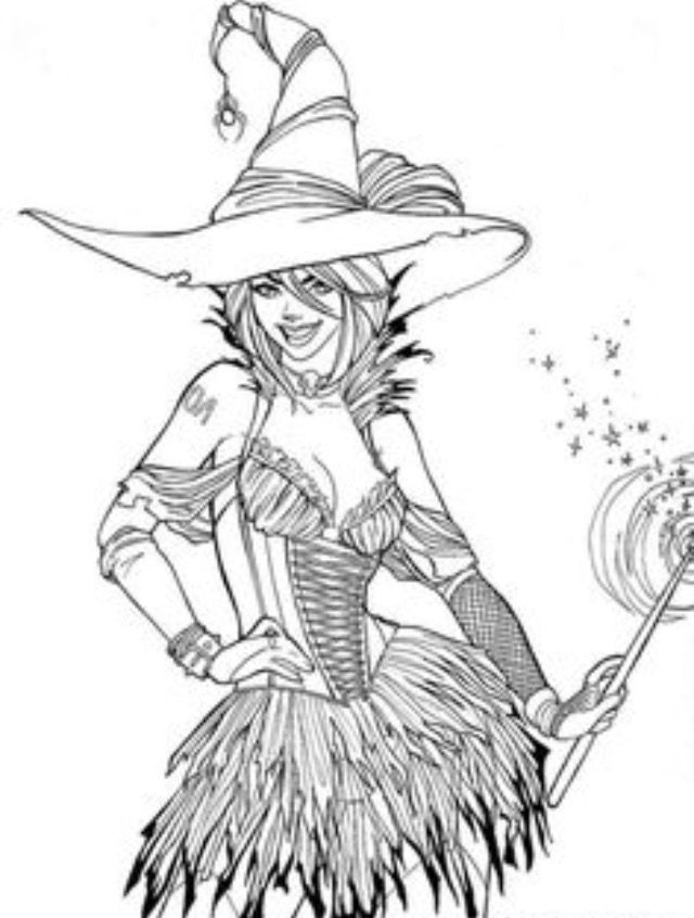 104 Witch Coloring Pages for Kids Printable 65