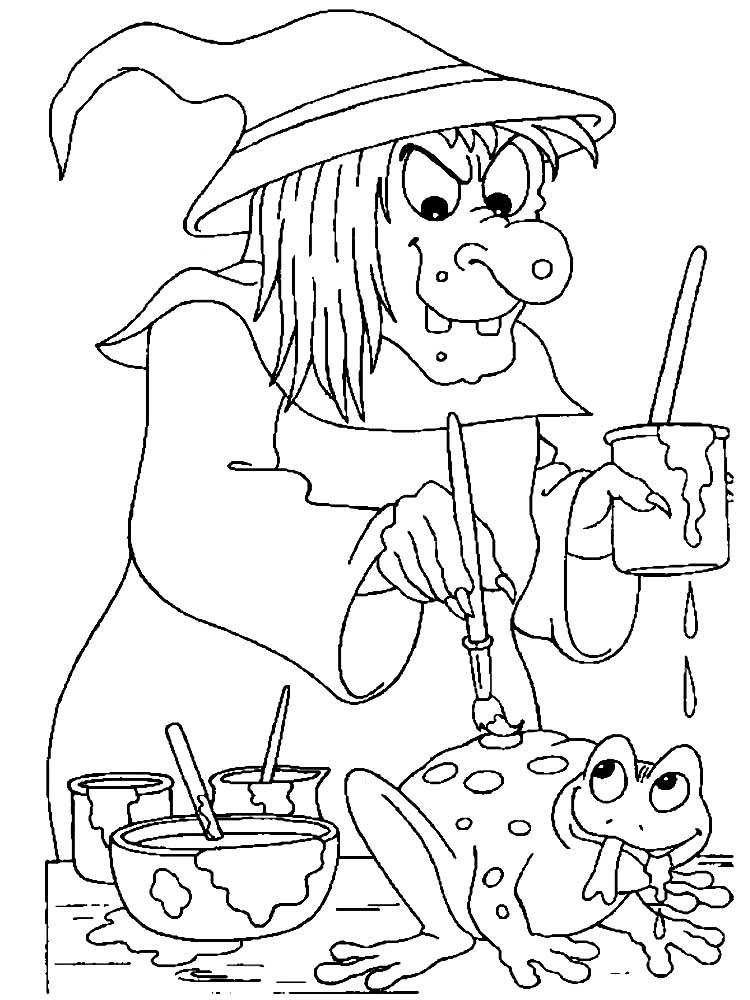 104 Witch Coloring Pages for Kids Printable 70