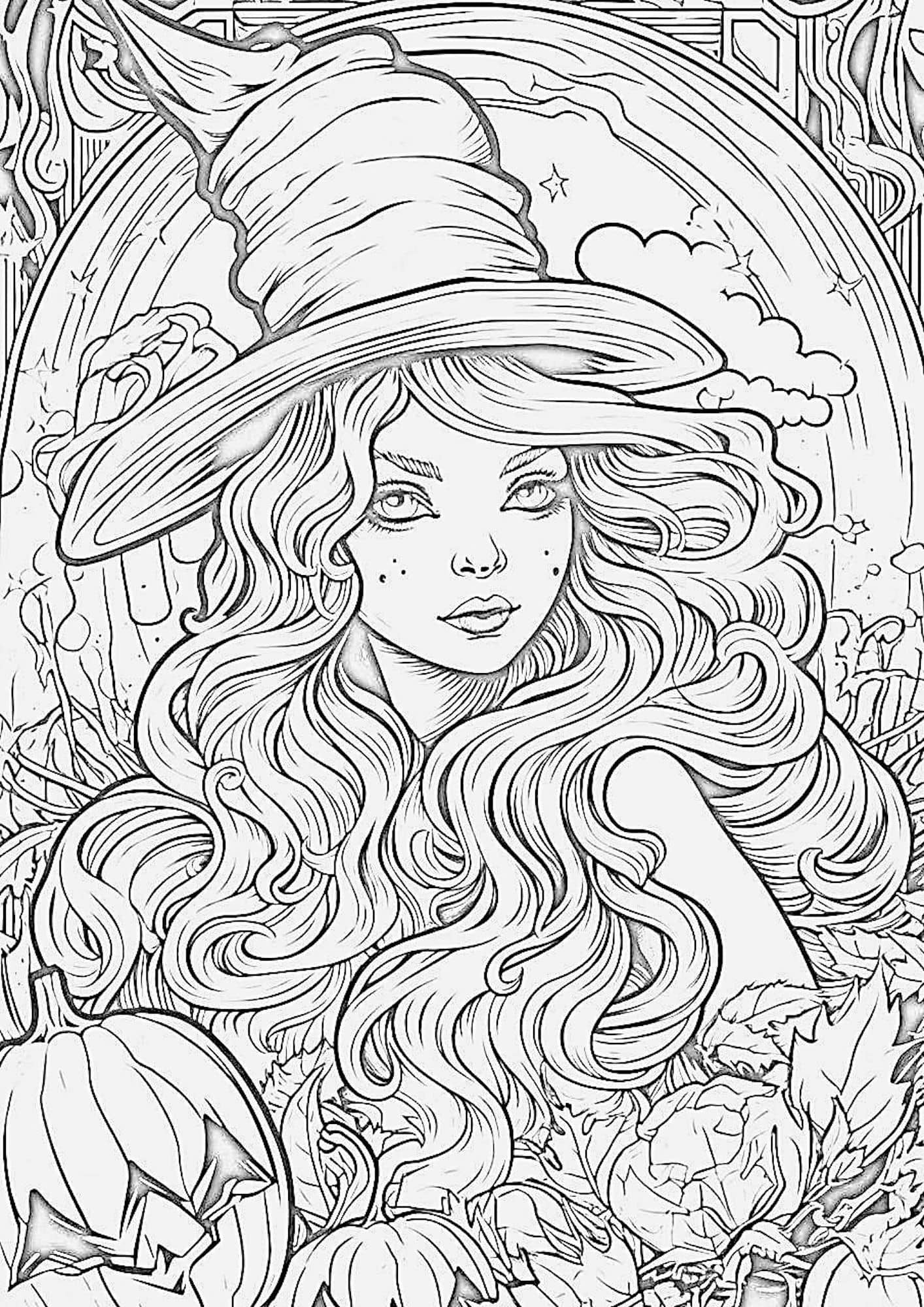 104 Witch Coloring Pages for Kids Printable 76