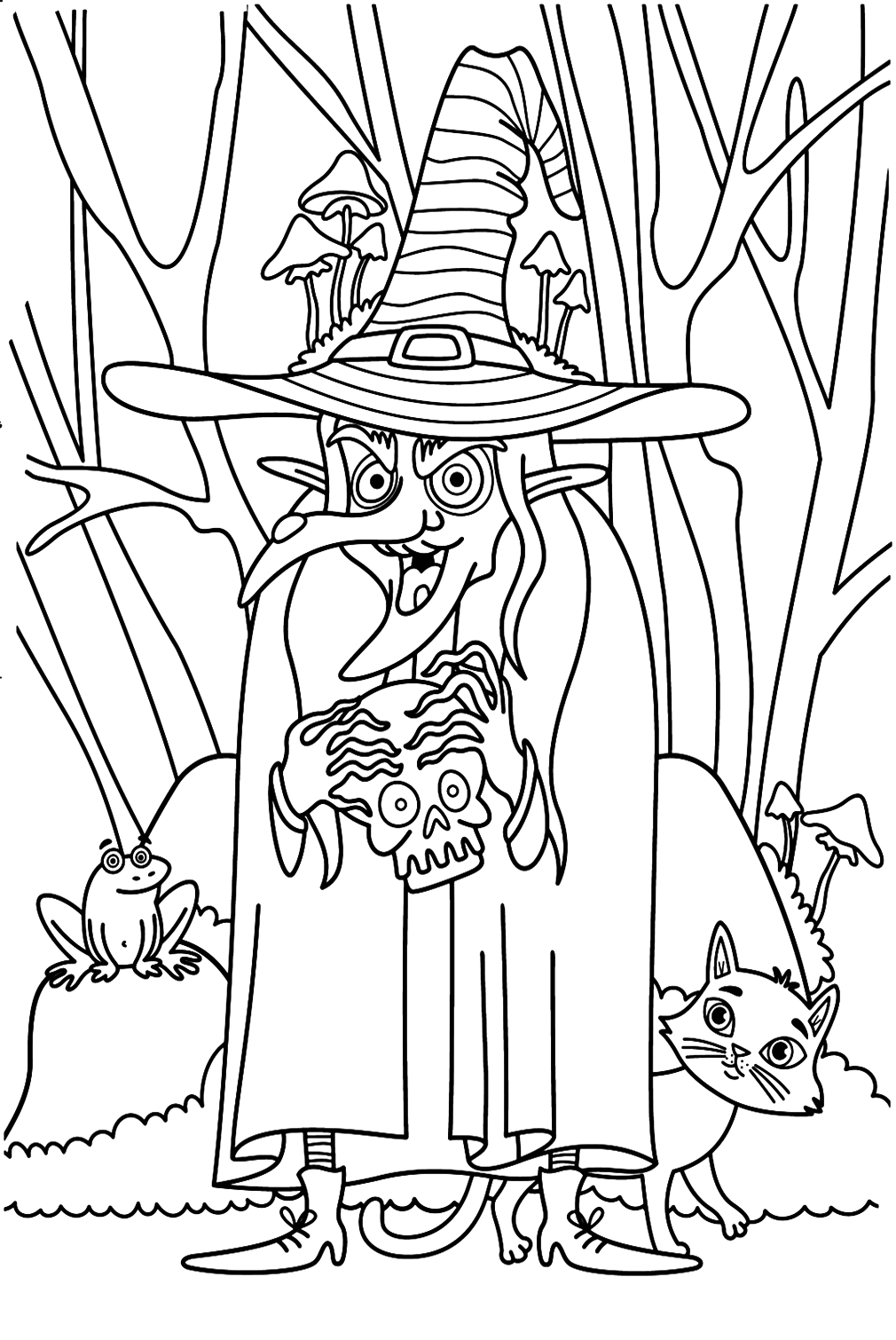 104 Witch Coloring Pages for Kids Printable 79