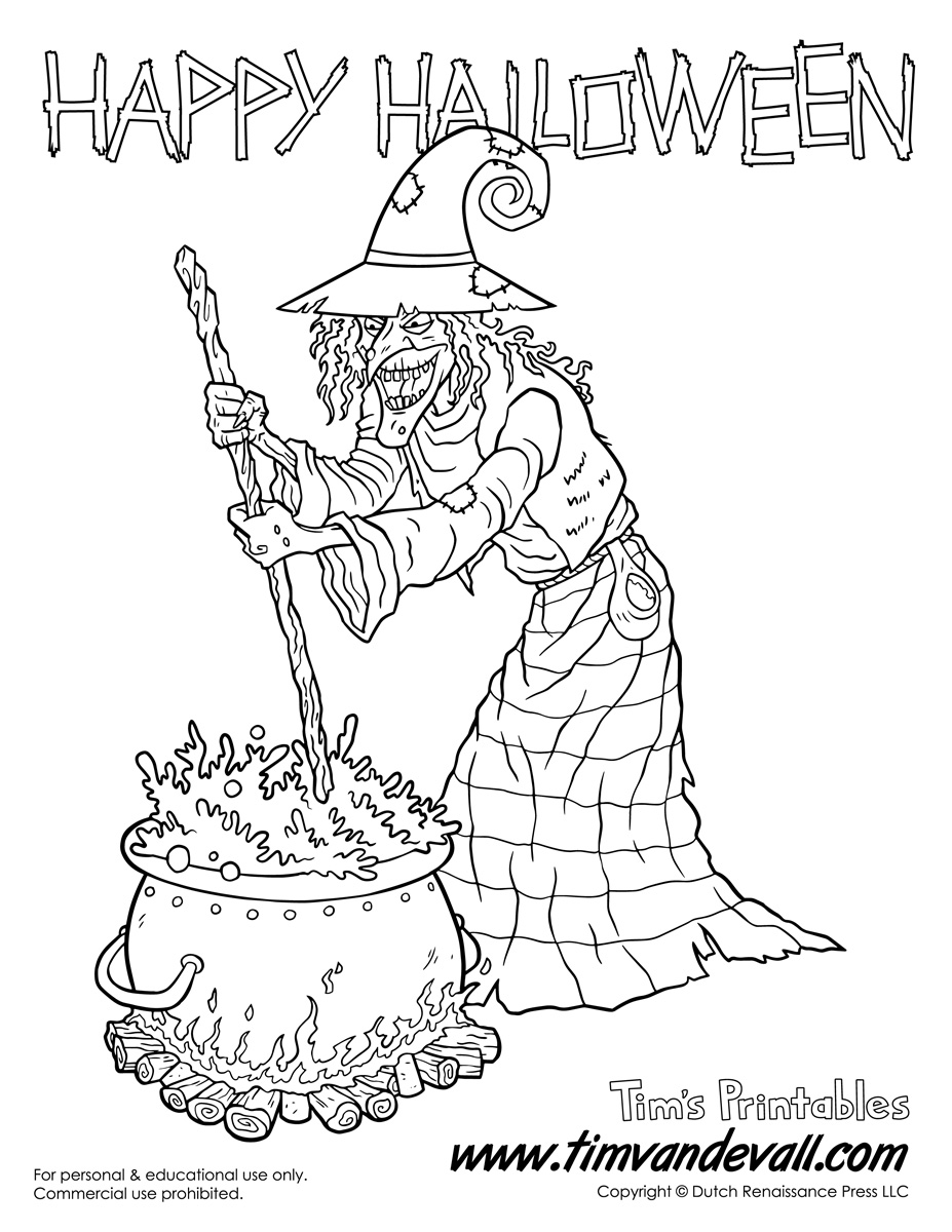 104 Witch Coloring Pages for Kids Printable 83