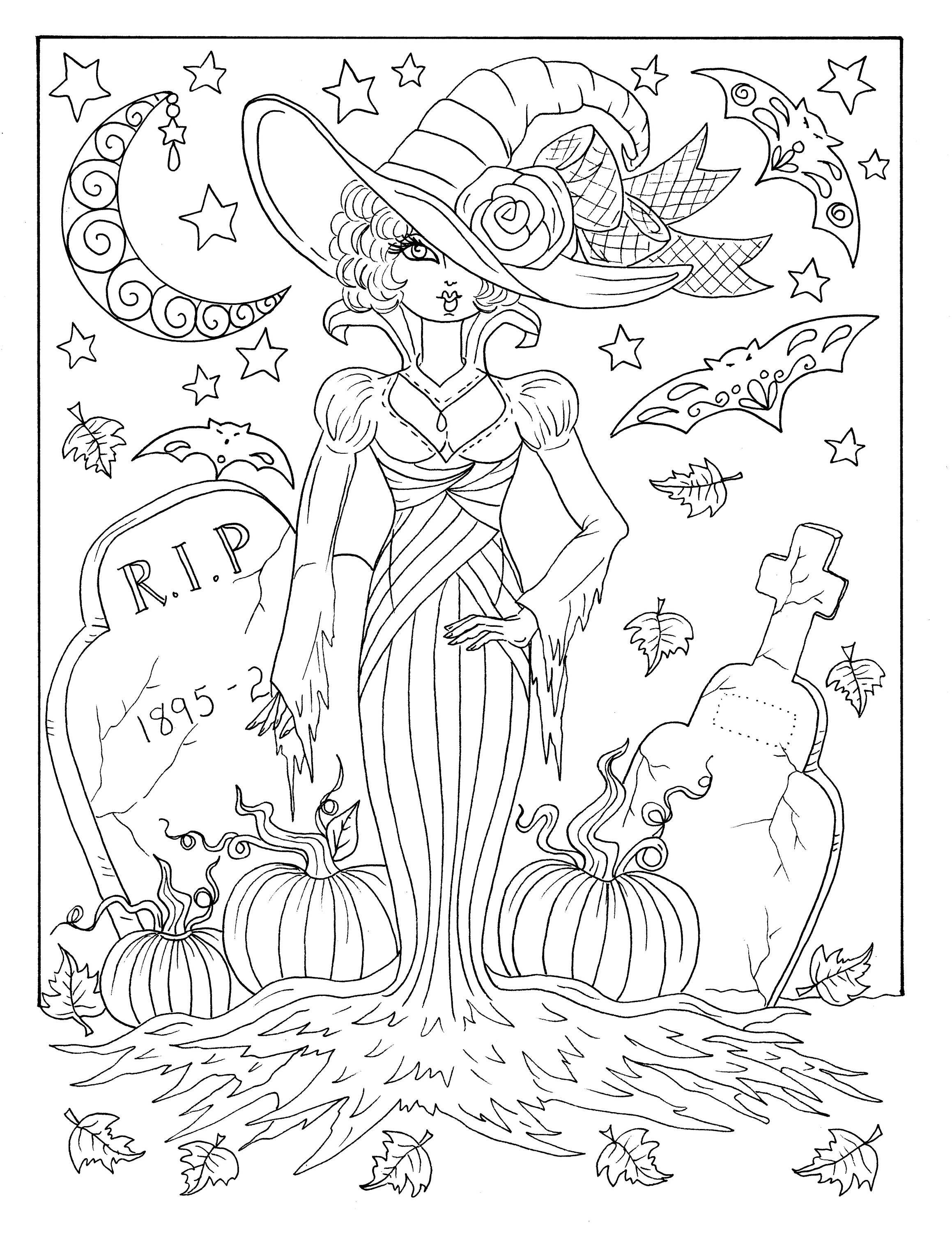 104 Witch Coloring Pages for Kids Printable 91