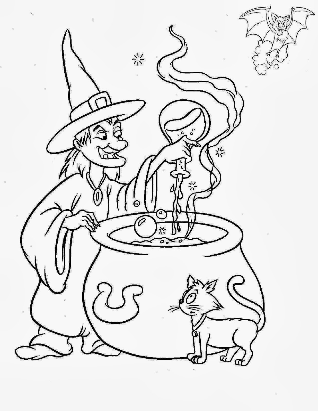 104 Witch Coloring Pages for Kids Printable 93