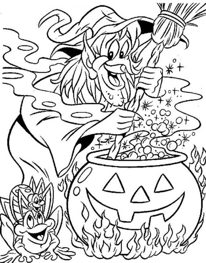 104 Witch Coloring Pages for Kids Printable 95