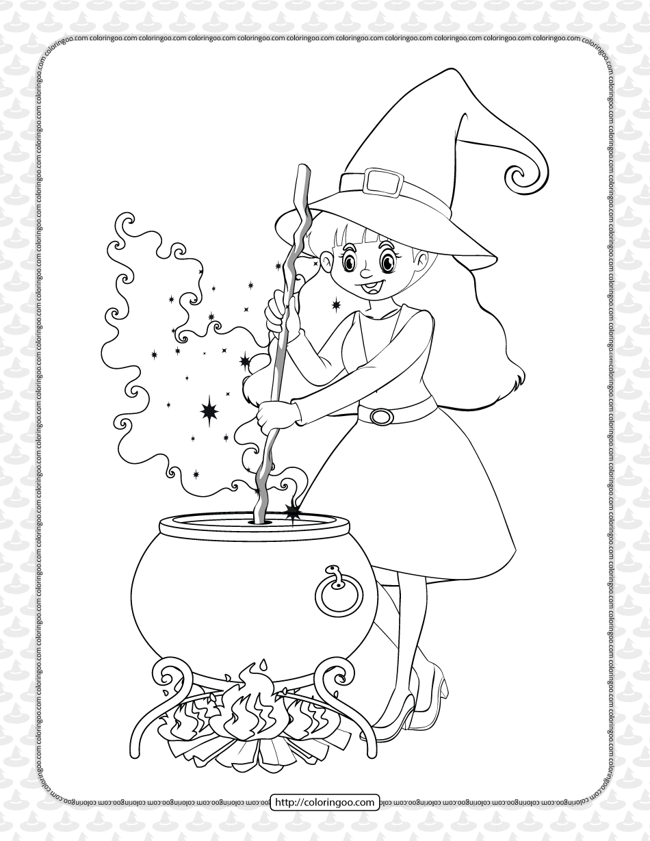 104 Witch Coloring Pages for Kids Printable 97