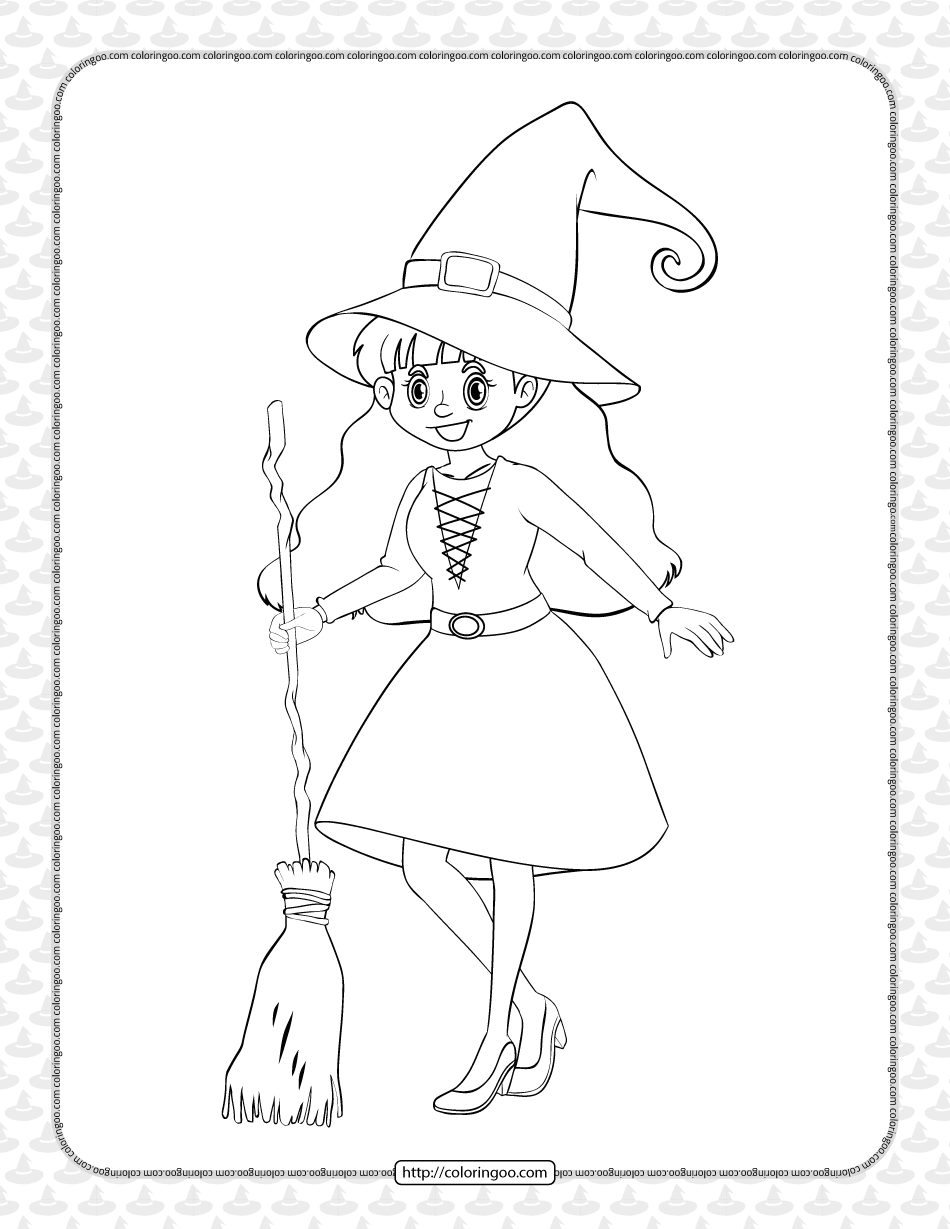 104 Witch Coloring Pages for Kids Printable 98