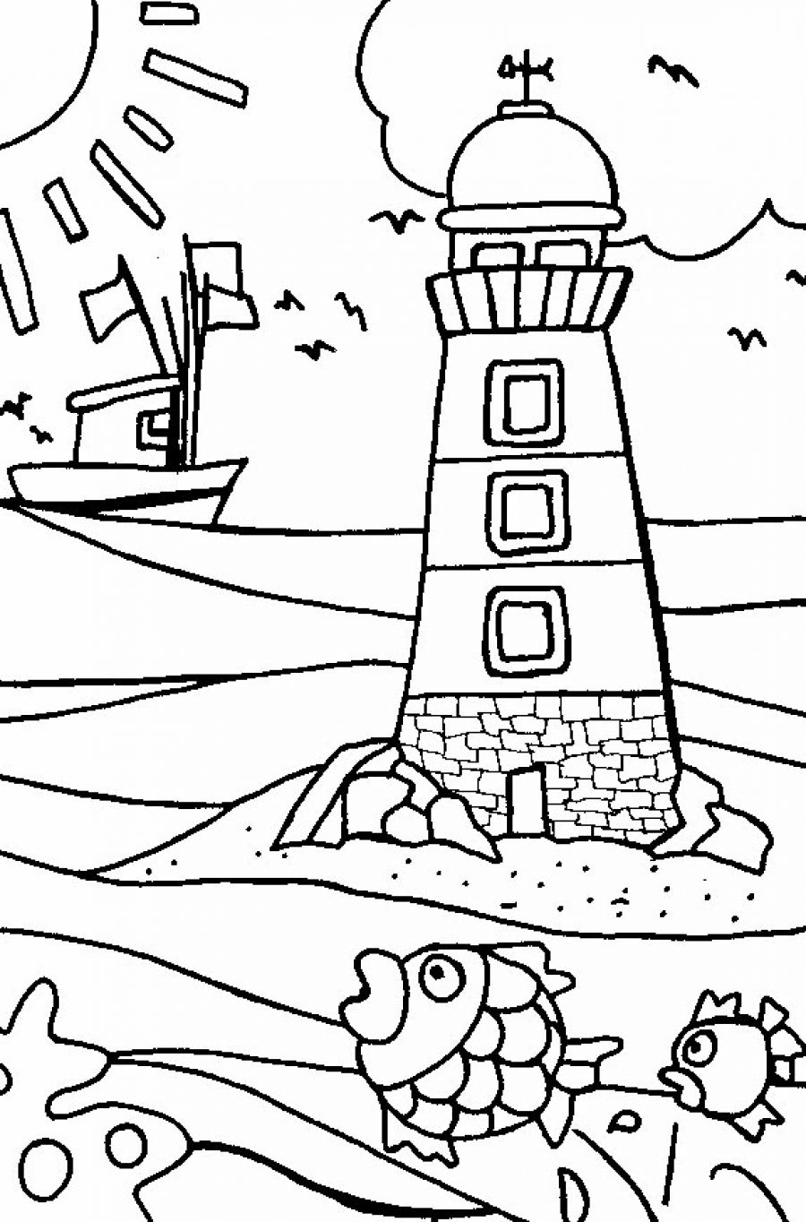 108 Beach Coloring Pages Printable 10