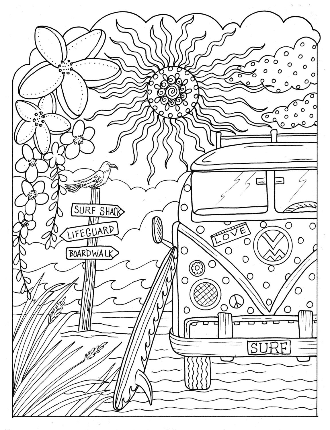 108 Beach Coloring Pages Printable 101