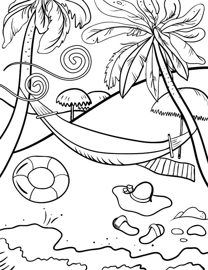 108 Beach Coloring Pages Printable 11