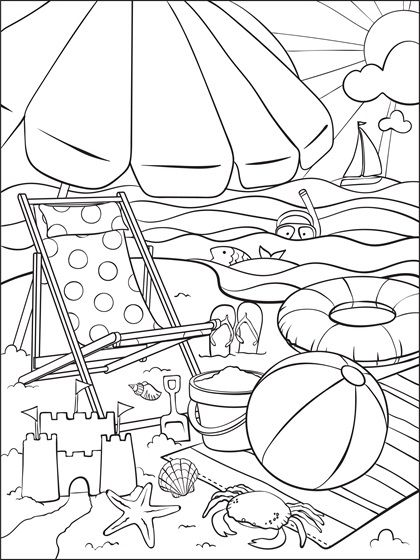 108 Beach Coloring Pages Printable 16