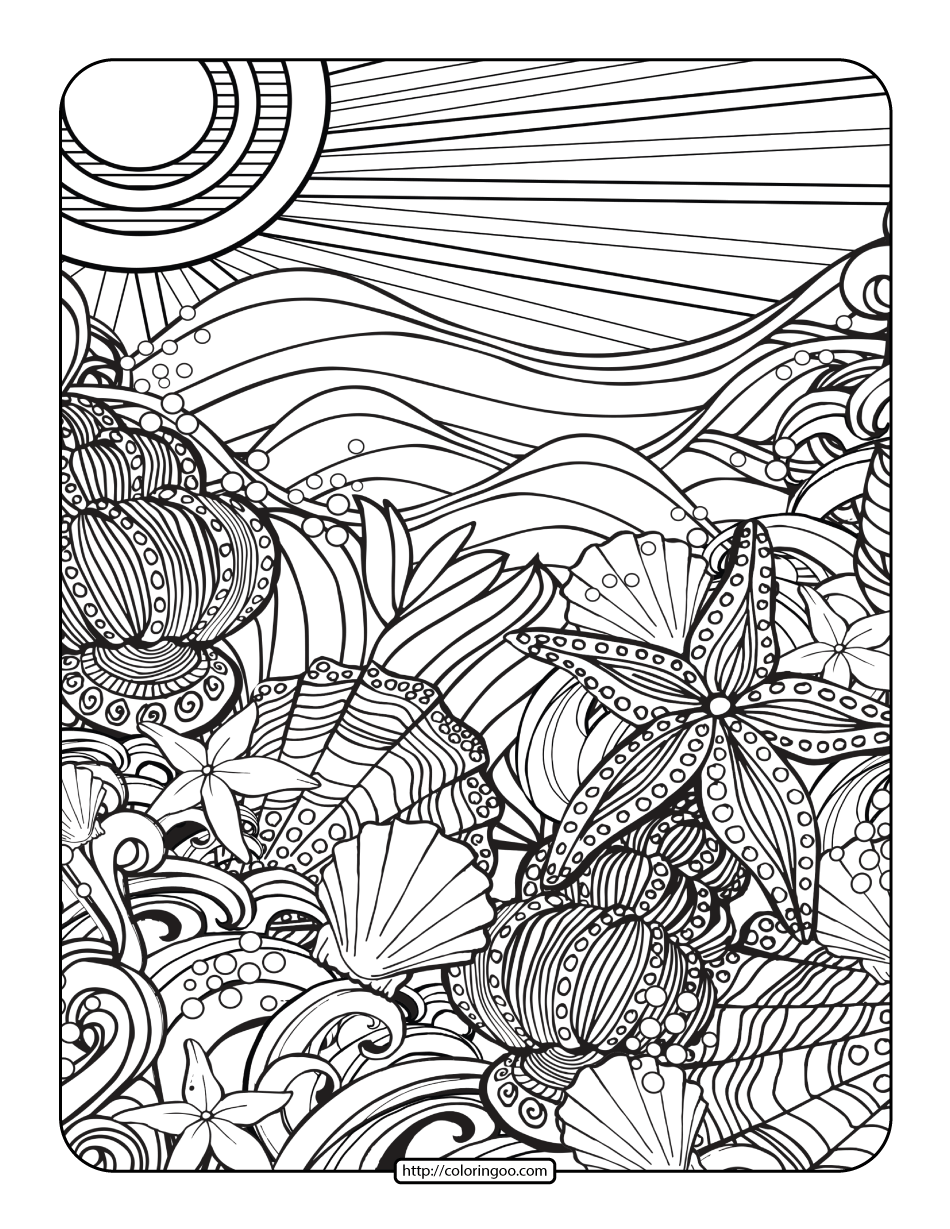 108 Beach Coloring Pages Printable 20