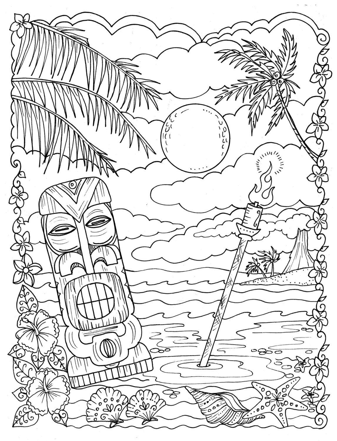 108 Beach Coloring Pages Printable 25