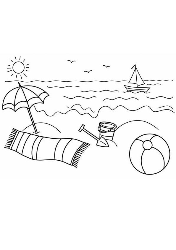 108 Beach Coloring Pages Printable 3