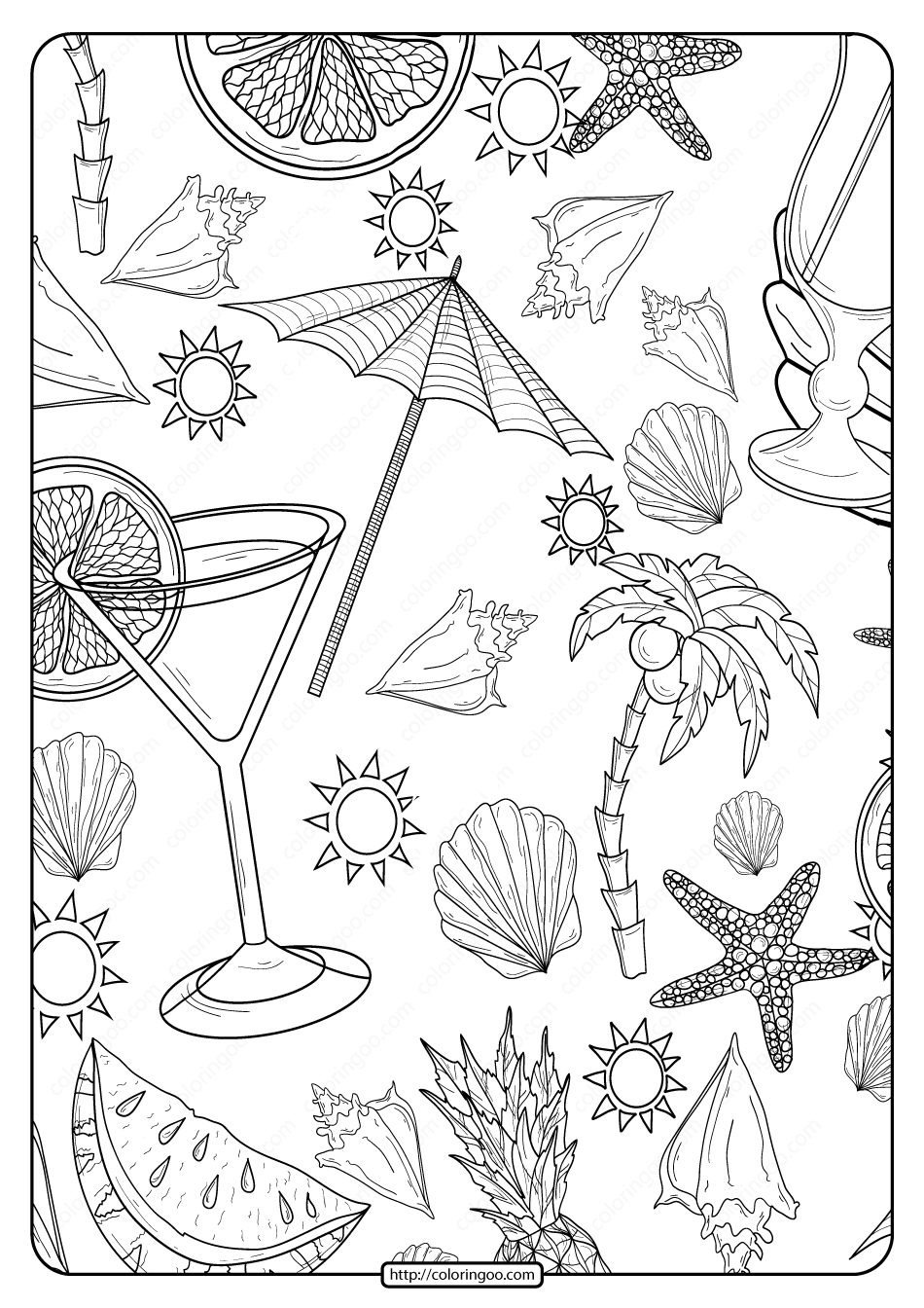 108 Beach Coloring Pages Printable 32