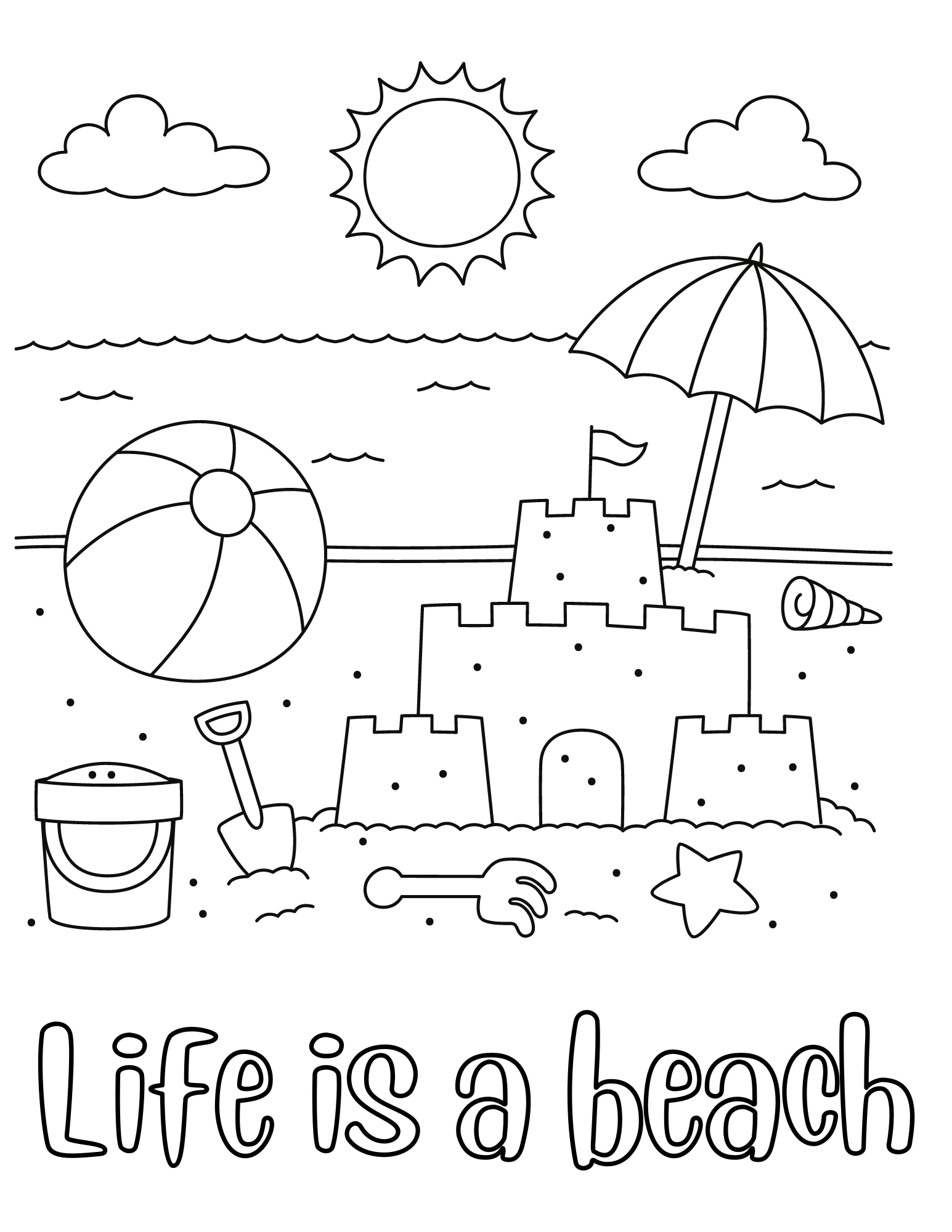 108 Beach Coloring Pages Printable 35