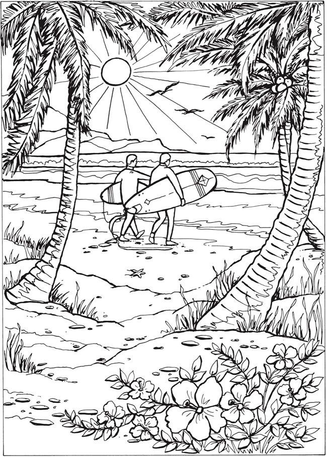 108 Beach Coloring Pages Printable 36