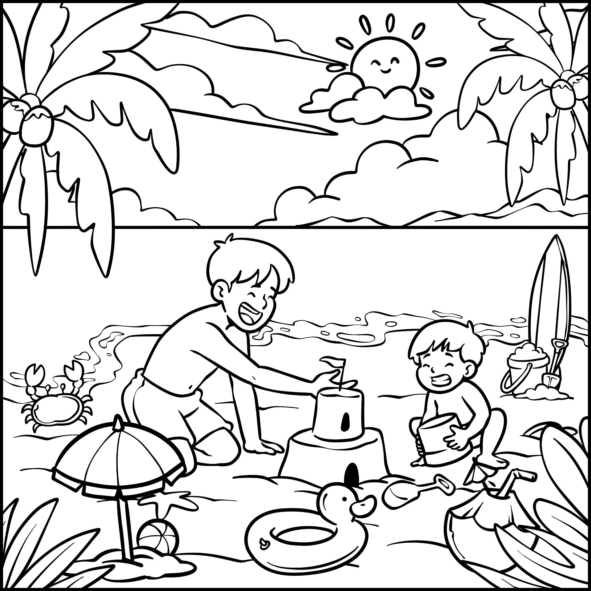 108 Beach Coloring Pages Printable 41