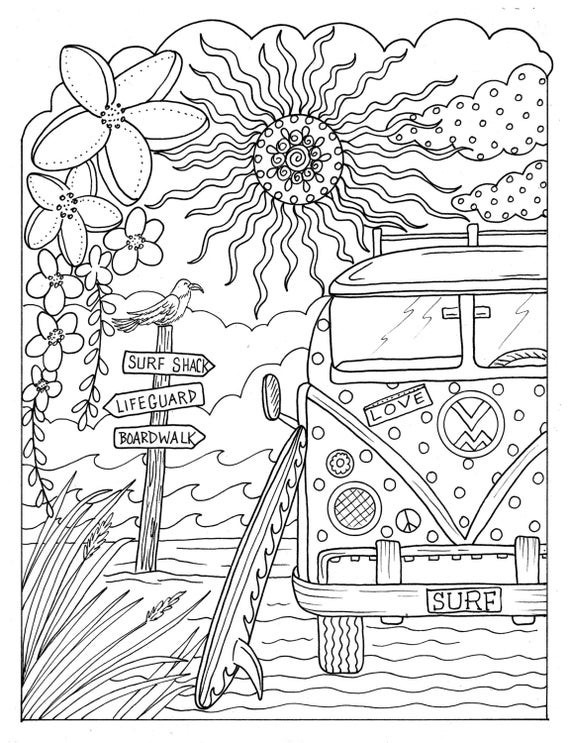 108 Beach Coloring Pages Printable 43