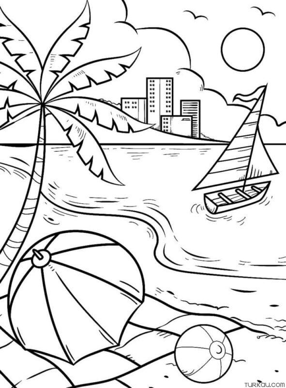 108 Beach Coloring Pages Printable 47