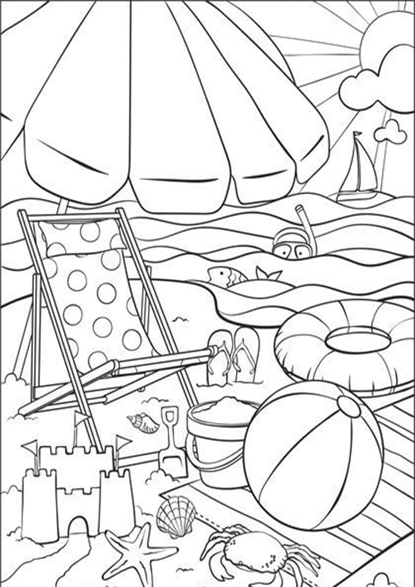 108 Beach Coloring Pages Printable 50