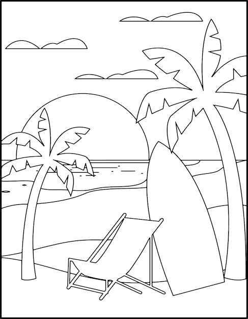 108 Beach Coloring Pages Printable 61