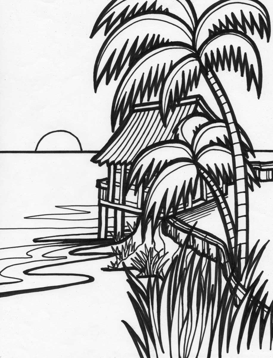 108 Beach Coloring Pages Printable 63