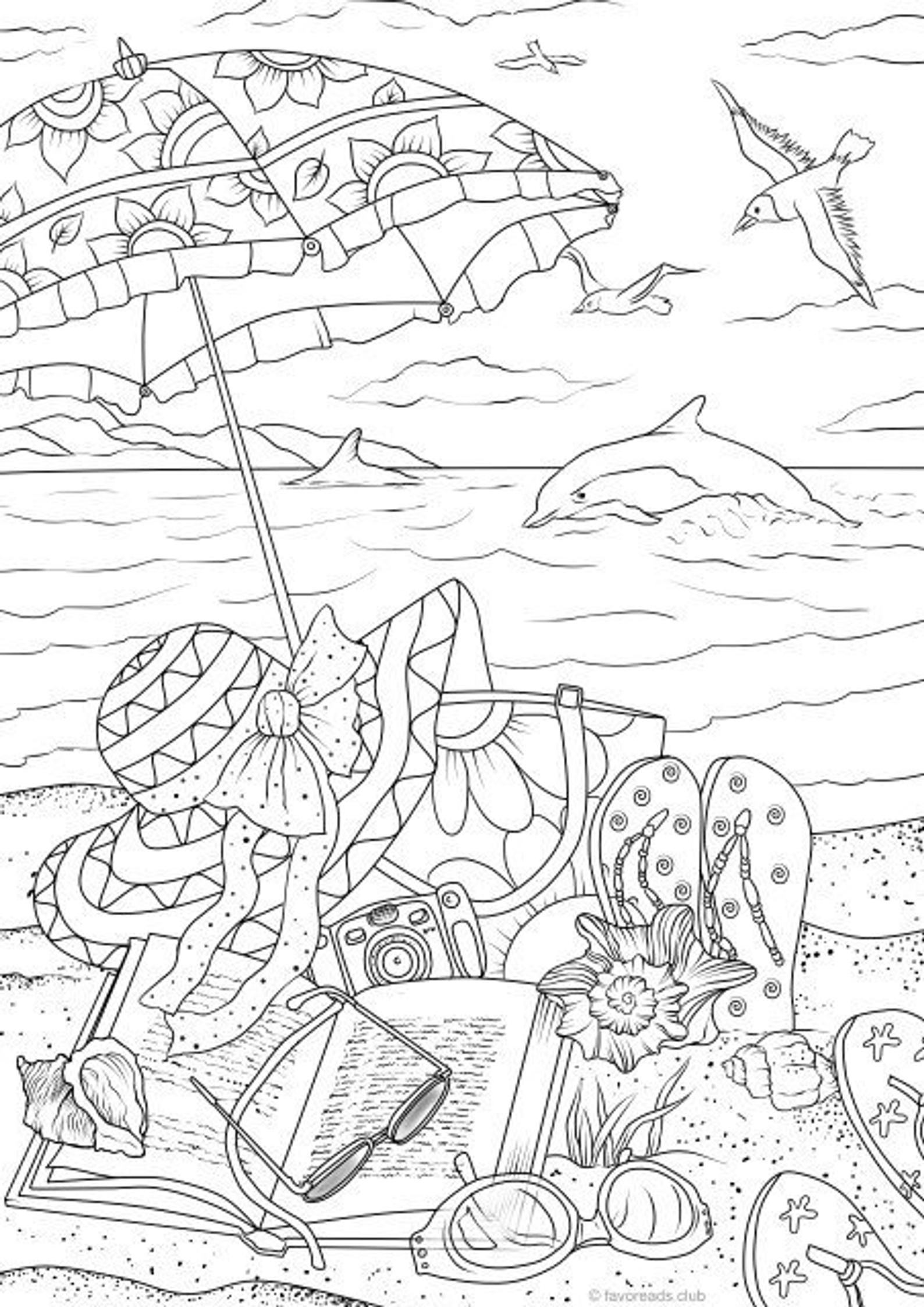 108 Beach Coloring Pages Printable 65